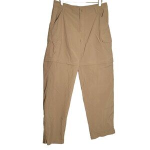 Columbia Women's Large L Convertible Zip Off Nylong Hiking Pants Shorts Tan